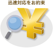 査定・入金は迅速対応をお約束！